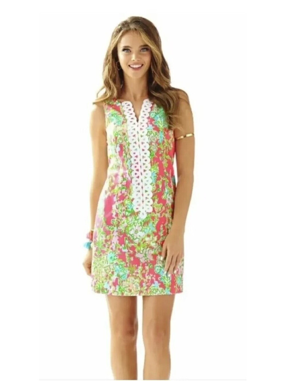 Lilly Pulitzer Size 2 Cathy Shift Flamingo Pink Southern Charm Dress Pink Green